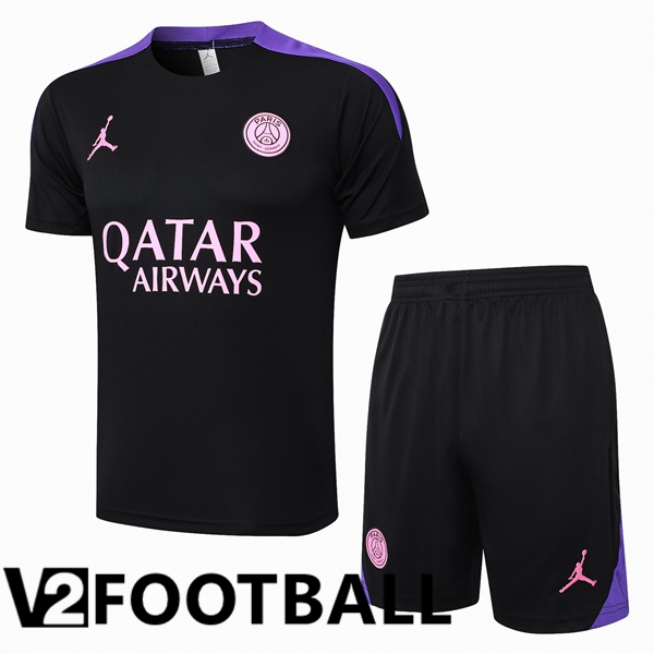 Paris PSG + Shorts kit Training T Shirt Black 2024/2025