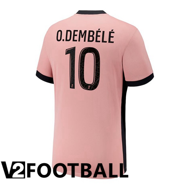 Paris PSG (O.Dembélé 10) Third Soccer Shirt Pink 2024/2025