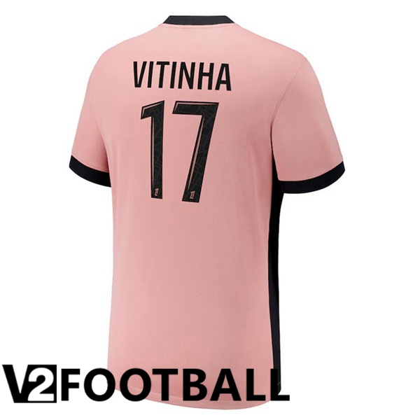 Paris PSG (Vitinha 17) Third Soccer Shirt Pink 2024/2025