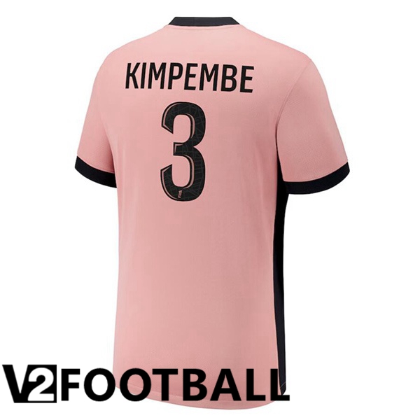 Paris PSG (Kimpembe 3) Third Soccer Shirt Pink 2024/2025