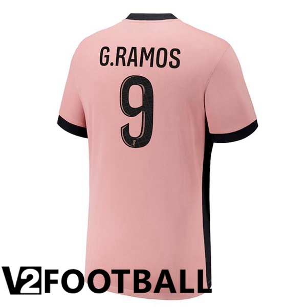 Paris PSG (G.Ramos 9) Third Soccer Shirt Pink 2024/2025