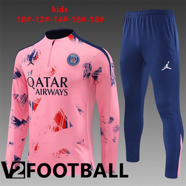 Paris PSG Kids kit Training Tracksuit Pink 2024/2025