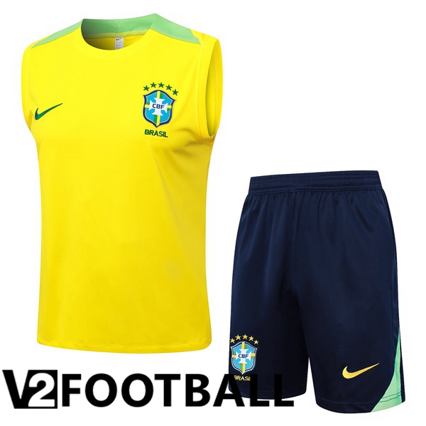 Brazil Gilet Soccer + Shorts Yellow 2024/2025