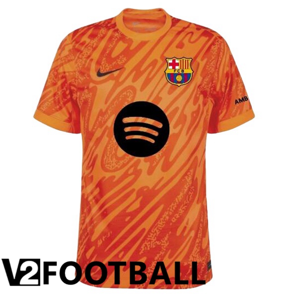 FC Barcelona Goalkeeper Soccer Shirt Spotify Orange 2024/2025