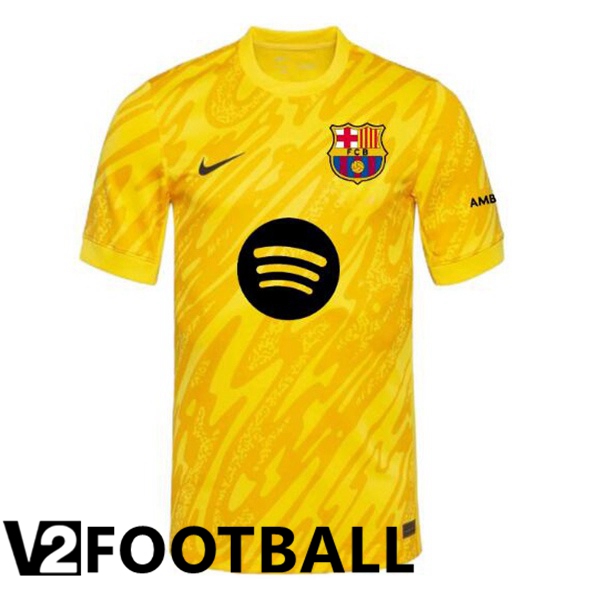 FC Barcelona Goalkeeper Soccer Shirt Spotify Yellow 2024/2025