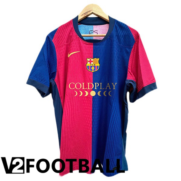 FC Barcelona Home Soccer Shirt COLDPLAY Blue Red 2024/2025