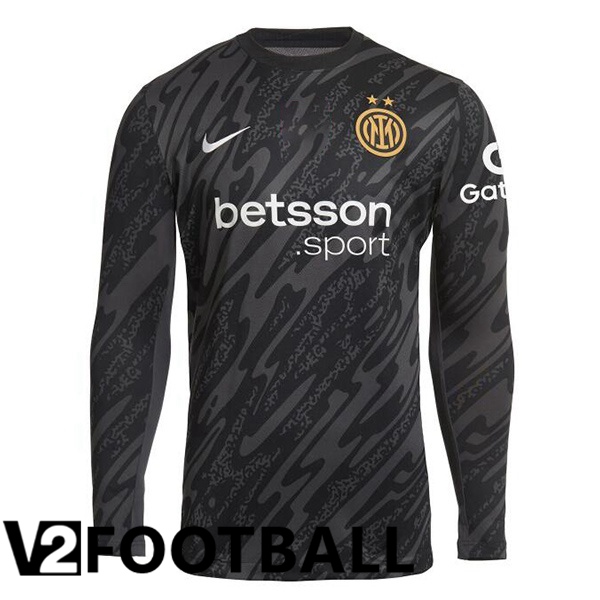 Inter Milan Goalkeeper Soccer Shirt Long sleeve Black 2024/2025