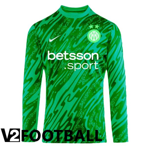 Inter Milan Goalkeeper Soccer Shirt Long sleeve Green 2024/2025