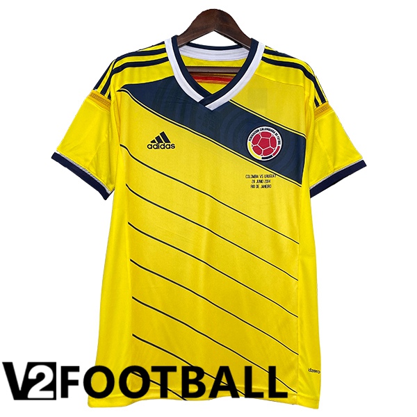 Colombia Retro Home Soccer Shirt 2014