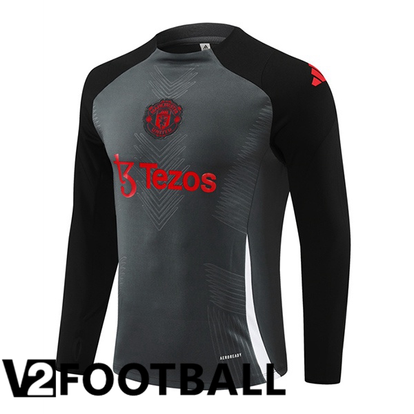 Manchester United Training Sweatshirt Black Grey 2024/2025