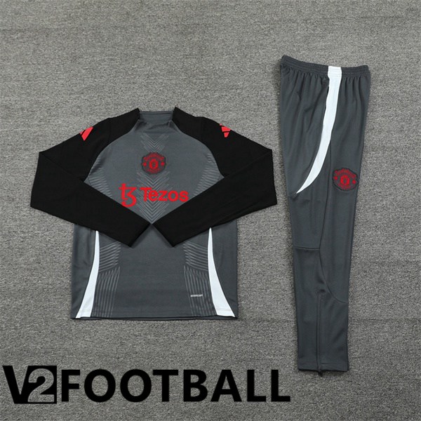 Manchester United kit Training Tracksuit Black Grey 2024/2025