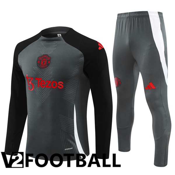 Manchester United kit Training Tracksuit Black Grey 2024/2025