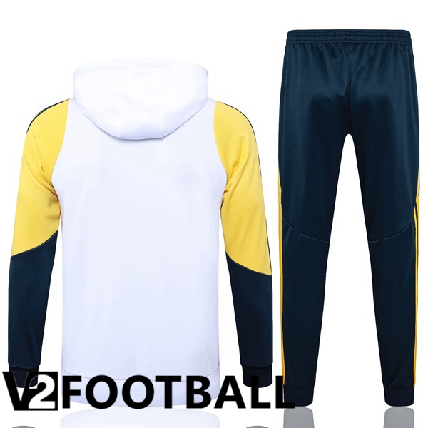 Training Tracksuit Sweatshirt Hoodie Real Madrid White Yellow 2024/2025