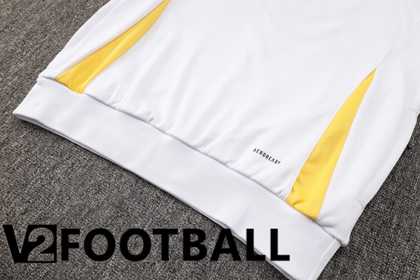 Training Tracksuit Sweatshirt Hoodie Real Madrid White Yellow 2024/2025