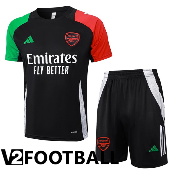 Arsenal kit Training T Shirt + Shorts Black Red Green 2024/2025