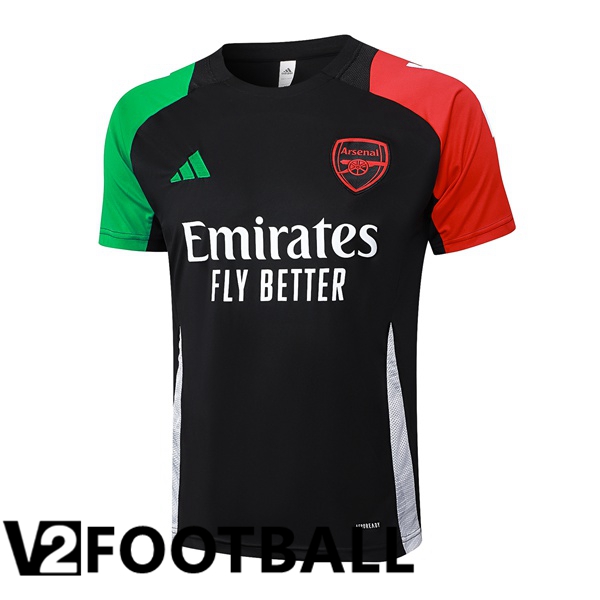 Arsenal Black Training T Shirt Red Green 2024/2025