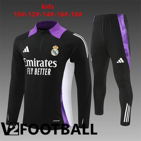 Real Madrid Kids kit Training Tracksuit Black 2024/2025