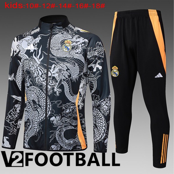 Real Madrid Kids kit Training Jacket Suit Black 2024/2025