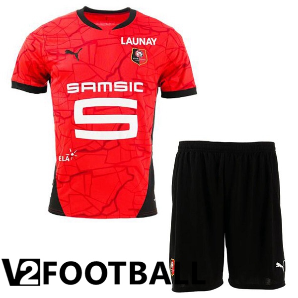 Stade Rennais Kids Home Soccer Shirt Red 2024/2025