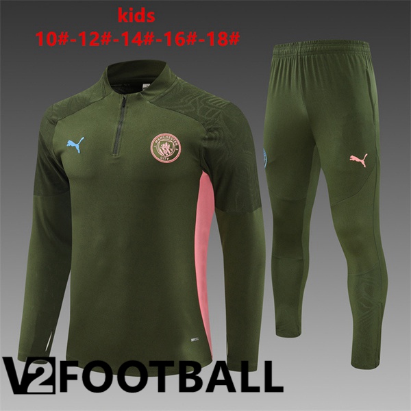 Manchester City Kids kit Training Tracksuit Green 2024/2025