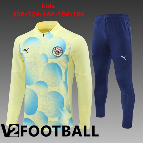 Manchester City Kids kit Training Tracksuit Yellow 2024/2025