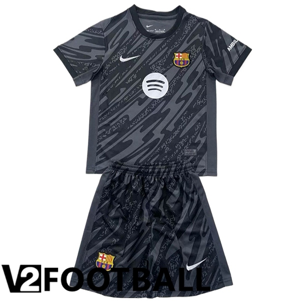 Barcelona Kids Goalkeeper Soccer Shirt Black 2024/2025