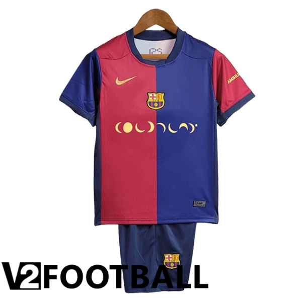 Barcelona Kids x coldplay Home Soccer Shirt 2024/2025