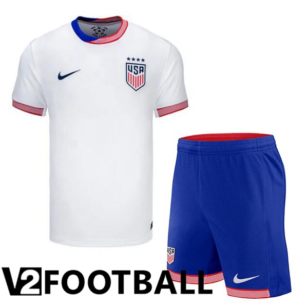 USA Kids Home Soccer Shirt White 2024/2025