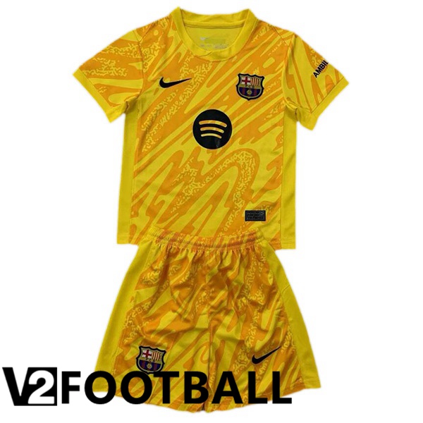 FC Barcelona Kids Goalkeeper Soccer Shirt Yellow 2024/2025