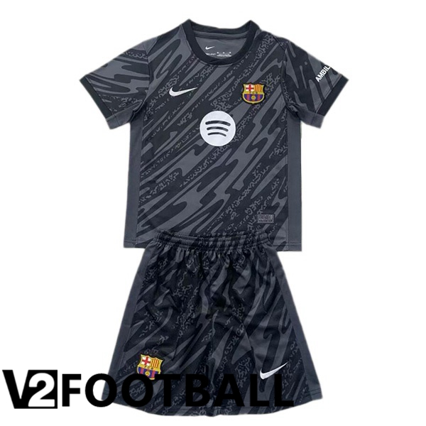 FC Barcelona Kids Goalkeeper Soccer Shirt Black 2024/2025