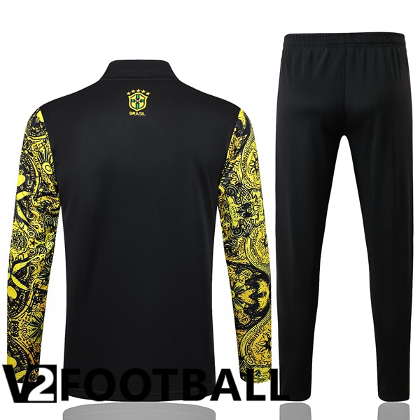 Brazil kit Training Tracksuit Yellow Black 2024/2025