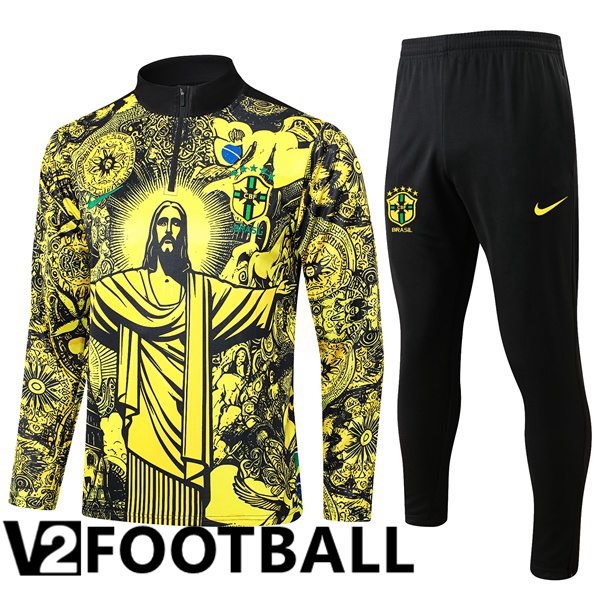 Brazil kit Training Tracksuit Yellow Black 2024/2025