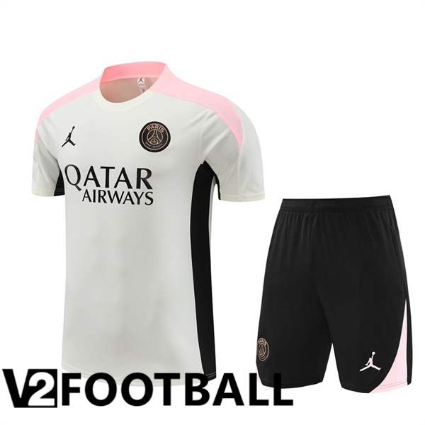 Paris PSG kit Training T Shirt + Shorts Grey 2024/2025