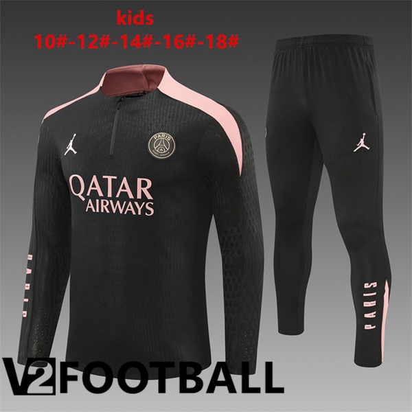 Paris PSG Kids kit Training Tracksuit Black 2024/2025