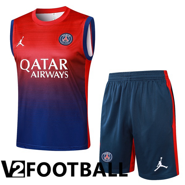 Paris PSG Gilet Soccer + Shorts Red Blue Royal 2024/2025