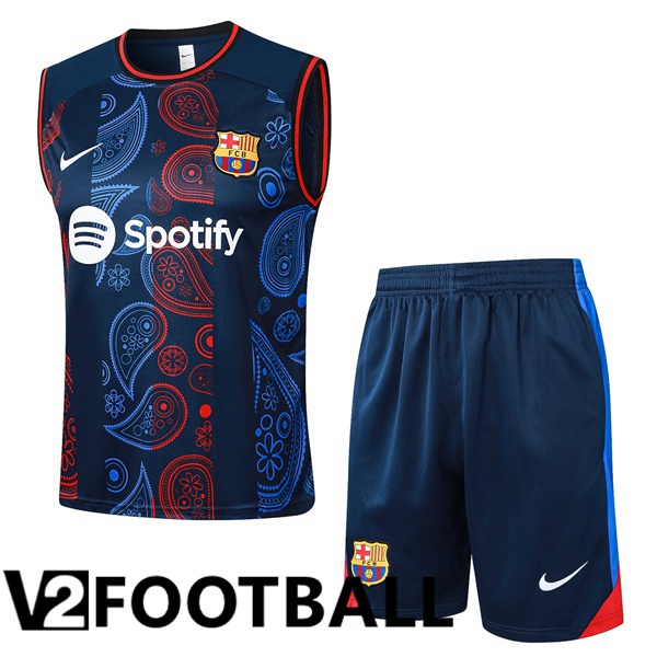 FC Barcelona Gilet Soccer + Shorts Blue Royal 2024/2025