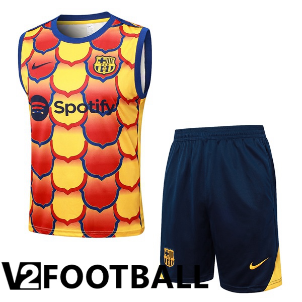 FC Barcelona Gilet Soccer + Shorts Yellow 2024/2025