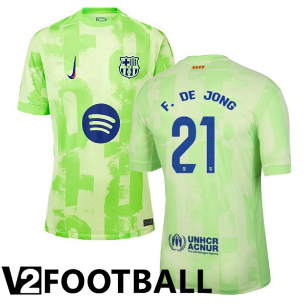 FC Barcelona (F. DE JONG 21) Third Soccer Shirt Green 2024/2025