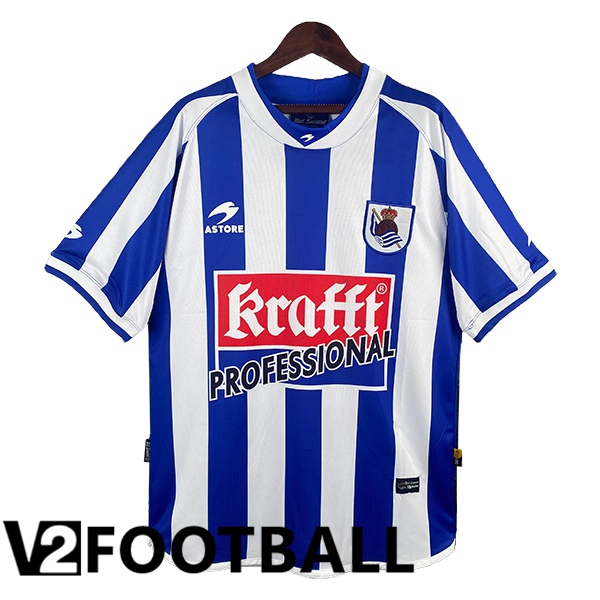 Real Sociedad Retro Home Soccer Shirt 2002/2003