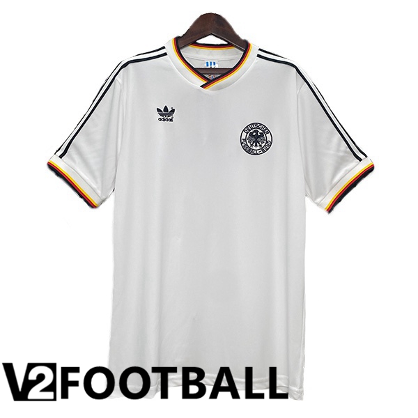 Germany Retro Home Soccer Shirt White 1986