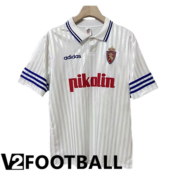 Real Zaragoza Retro Home Soccer Shirt White 1995-1996