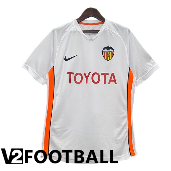 Valencia CF Retro Home Soccer Shirt White 2006-2007