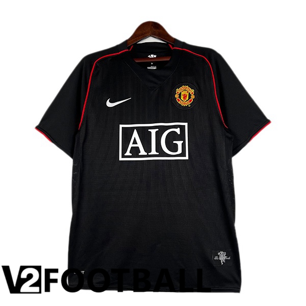 Manchester United Retro Away Soccer Shirt Black 2007-2008