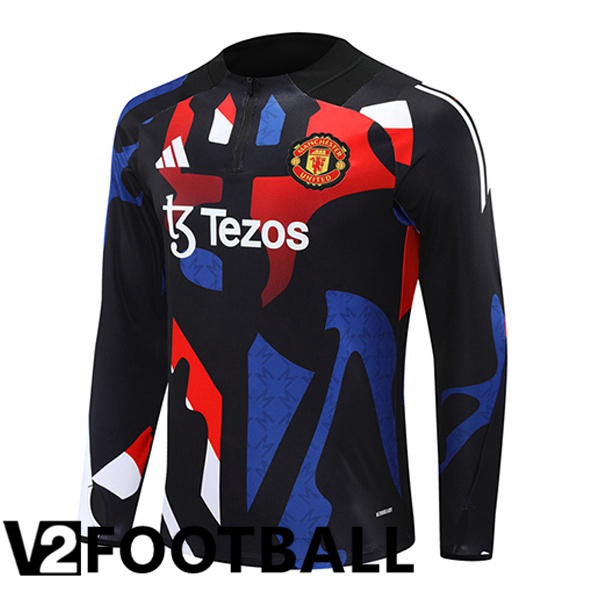 Manchester United Training Sweatshirt Black Red 2024/2025