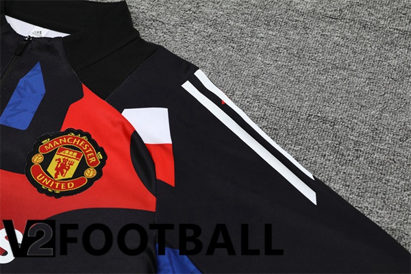 Manchester United kit Training Tracksuit Black Red 2024/2025