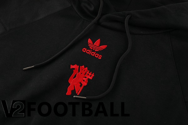 Manchester United Training Tracksuit Sweatshirt Hoodie Black 2024/2025