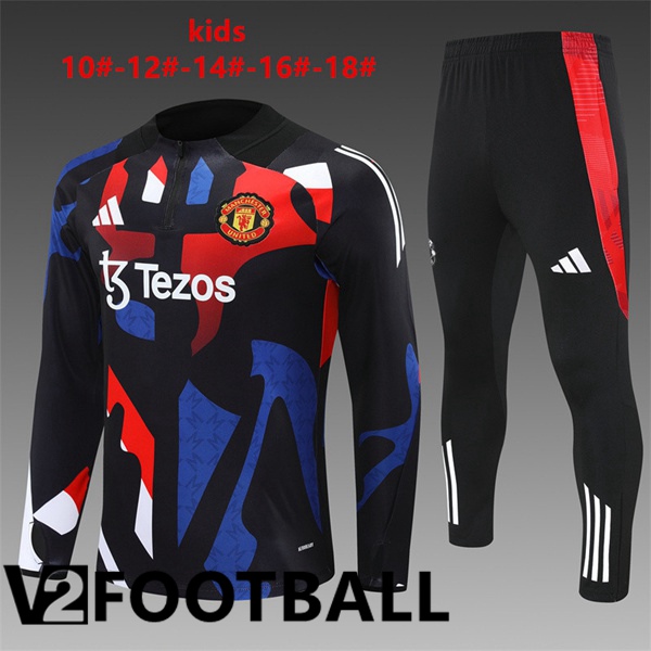 Manchester United Kids kit Training Tracksuit Black 2024/2025