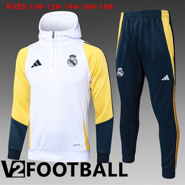 Real Madrid Kids Training Tracksuit Hoodie White 2024/2025