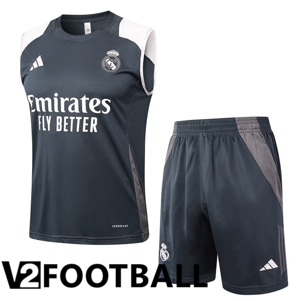 Real Madrid Gilet Soccer + Shorts Grey 2024/2025