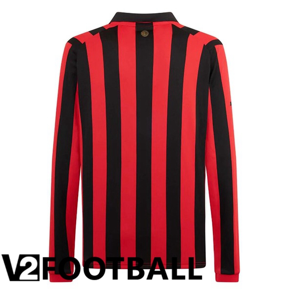 AC Milan Soccer Shirt 125th Anniversary Edition Long sleeve Red Black 2024/2025